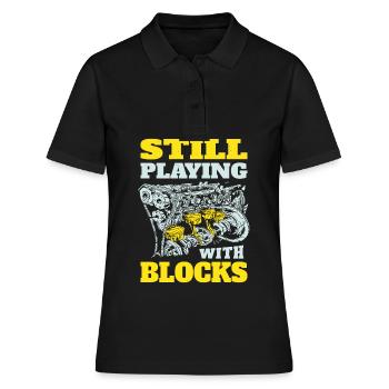 Still playing with blocks, Mechanics Engine Block - Women's Polo Shirt - black - Front - Ailine (174cm)