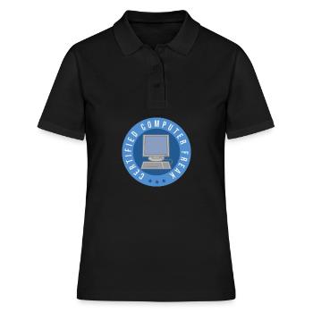 Computer certified - computer freak - Women's Polo Shirt - black - Front - Ailine (174cm)