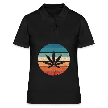 Cannabis Cannabis Cannabis Leaf THC CBD Retro Gift - Women's Polo Shirt - black - Front - Ailine (174cm)