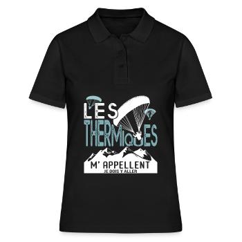 PARAPENTE PARAPENTISTE thermiques cadeau - Polo Femme - noir - Devant - Ailine (174cm)