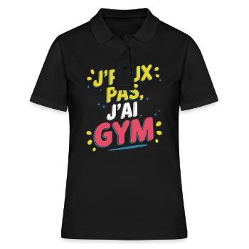 J'peux pas, j'ai gym - Polo Femme - noir - Devant - Ailine (174cm)