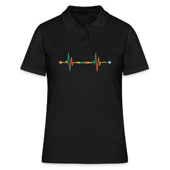 Segelboot Heartbeat Segelboot - Frauen Polo Shirt - Schwarz - Vorne - Ailine (174cm)