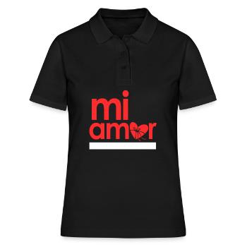 mi amor - Frauen Polo Shirt - Schwarz - Vorne - Ailine (174cm)