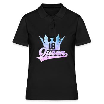 18TH BIRTHDAY SWEET 18 QUEEN - Women's Polo Shirt - black - Front - Ailine (174cm)