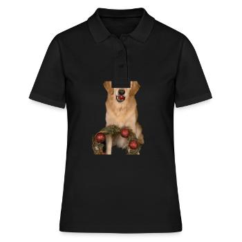 Couronne de l’Avent Golden Retriever des chiens de Noël - Polo Femme - noir - Devant - Ailine (174cm)
