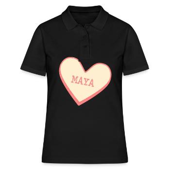 Maya - Frauen Polo Shirt - Schwarz - Vorne - Ailine (174cm)