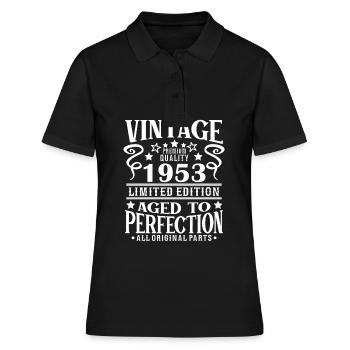 Retro Vintage 1953 Birthday 70 Years Born in 1952 - Women's Polo Shirt - black - Front - Ailine (174cm)