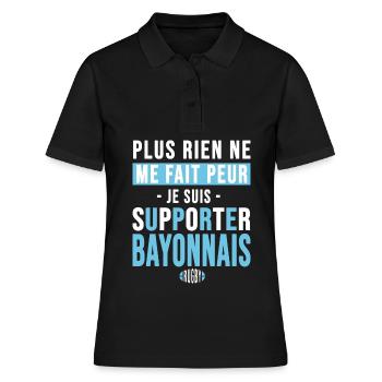 Rugby Bayonne cadeau supporter bayonnais - Polo Femme - noir - Devant - Ailine (174cm)