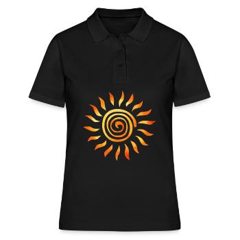 Le soleil peint avec les rayons du soleil Soleil le soleil - Polo Femme - noir - Devant - Ailine (174cm)