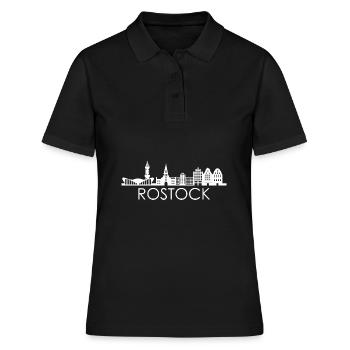 La ville de Rostock Skyline Allemagne Rostock - Polo Femme - noir - Devant - Ailine (174cm)