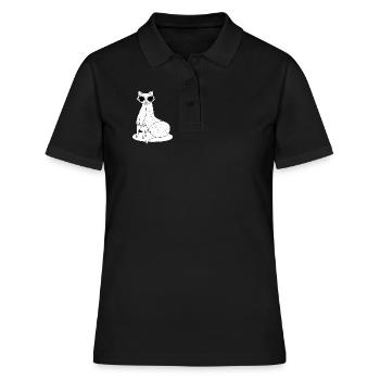 schlichter, cooler Fuchs mit Sonnenbrille - Frauen Polo Shirt - Schwarz - Vorne - Ailine (174cm)