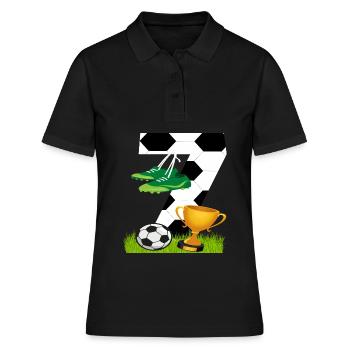 Football 7 Anniversaire Joueur de football Football - Polo Femme - noir - Devant - Ailine (174cm)
