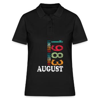 Août 1983 Anniversaire Août 1983 Août - Polo Femme - noir - Devant - Ailine (174cm)