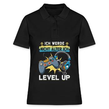 Zocken Gaming Spruch - Frauen Polo Shirt - Schwarz - Vorne - Ailine (174cm)