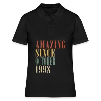 Octobre 1998 Anniversaire Octobre 1998 Octobre - Polo Femme - noir - Devant - Ailine (174cm)
