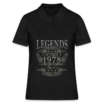 Octobre 1978 Anniversaire Octobre 1978 Octobre - Polo Femme - noir - Devant - Ailine (174cm)