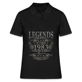 Octobre 1983 Anniversaire Octobre 1983 Octobre - Polo Femme - noir - Devant - Ailine (174cm)