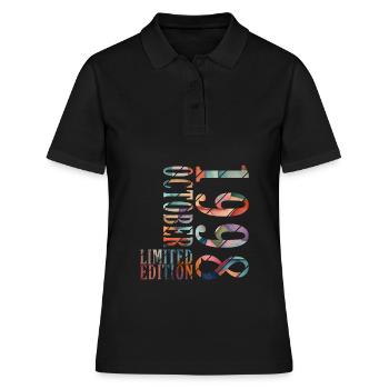 Octobre 1998 Anniversaire Octobre 1998 Octobre - Polo Femme - noir - Devant - Ailine (174cm)
