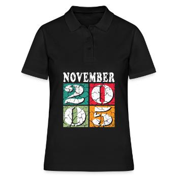 november 2005 Jahrestag november 2005 november - Frauen Polo Shirt - Schwarz - Vorne - Ailine (174cm)