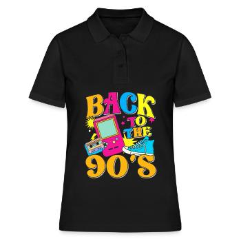 Retour aux années 90 90 90 90 90 90 Fête 90 Années 90 - Polo Femme - noir - Devant - Ailine (174cm)