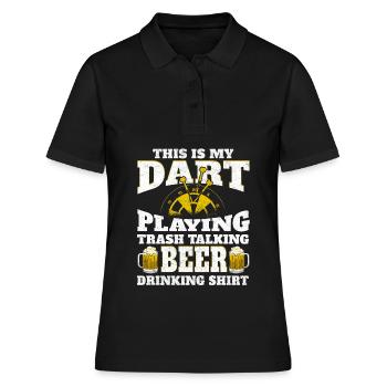 Dart Dartboard Sport Darter - Frauen Polo Shirt - Schwarz - Vorne - Ailine (174cm)