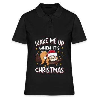 Réveille-moi quand c’est la paresse de Noël - Polo Femme - noir - Devant - Ailine (174cm)