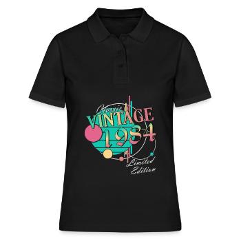 Millésime 1984 Cru 1984 Cadeau d’anniversaire - Polo Femme - noir - Devant - Ailine (174cm)