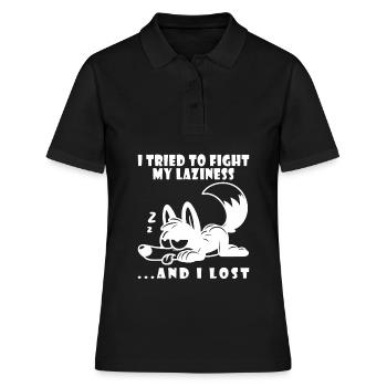 Wolf Morning Grouch Laziness Chilling Lazy Sleep - Women's Polo Shirt - black - Front - Ailine (174cm)