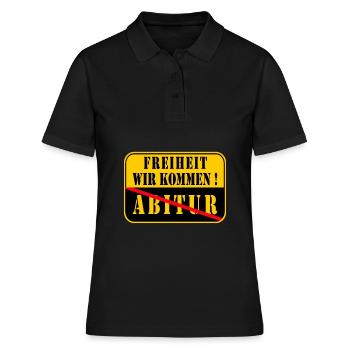 Abitur Abschluss - Frauen Polo Shirt - Schwarz - Vorne - Ailine (174cm)