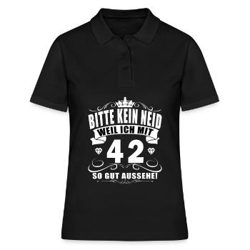 42e anniversaire 42 dicton - Polo Femme - noir - Devant - Ailine (174cm)