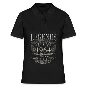 Mai 1964 Geburtstagsgeschenk Mai 1964 Mai - Frauen Polo Shirt - Schwarz - Vorne - Ailine (174cm)