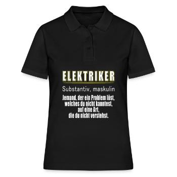 Elektriker Definition - Frauen Polo Shirt - Schwarz - Vorne - Ailine (174cm)