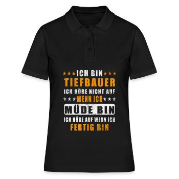Tiefbauer Straßenbauer Tiefbau Geschenk - Frauen Polo Shirt - Schwarz - Vorne - Ailine (174cm)