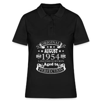August 1954 Geburtstagsgeschenk August 1954 August - Frauen Polo Shirt - Schwarz - Vorne - Ailine (174cm)