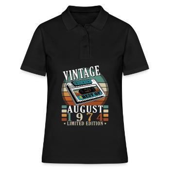 August 1974 August Geburtstag 1974 August - Frauen Polo Shirt - Schwarz - Vorne - Ailine (174cm)