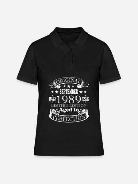 Anniversaire Septembre 1989 – Né en Septembre - Polo Femme - noir