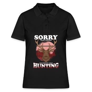 Jäger Hirschjagd Spruch Rotwild Jagd - Frauen Polo Shirt - Schwarz - Vorne - Ailine (174cm)