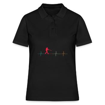 Baseball Baseball Herzschlag - Frauen Polo Shirt - Schwarz - Vorne - Ailine (174cm)