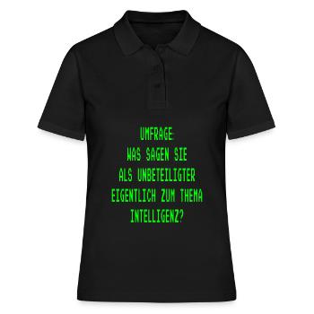 unbeteiligter Intelligenz Spruch - Frauen Polo Shirt - Schwarz - Vorne - Ailine (174cm)