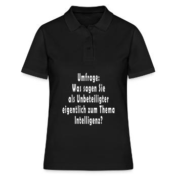 Intelligenz und unbeteiligt - Frauen Polo Shirt - Schwarz - Vorne - Ailine (174cm)