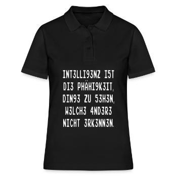 L’intelligence, c’est la capacité - Polo Femme - noir - Devant - Ailine (174cm)