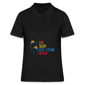 Drachenfliegen Drachen steigen Lenkdrachen - Frauen Polo Shirt - Schwarz - Vorne - Ailine (174cm)