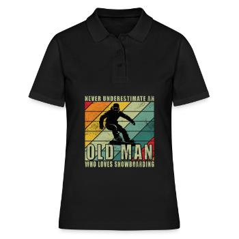 Ne jamais comprendre un vieil homme avec un snowboard - Polo Femme - noir - Devant - Ailine (174cm)