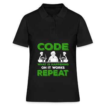 Programmierer IT Programmieren Geschenk Routine - Frauen Polo Shirt - Schwarz - Vorne - Ailine (174cm)