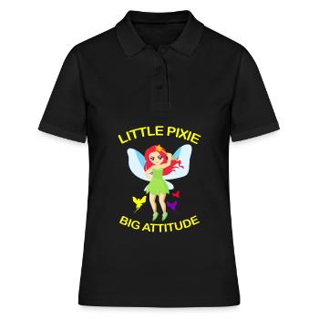 Fee - Frauen Polo Shirt - Schwarz - Vorne - Ailine (174cm)