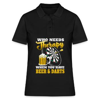 Ich Brauche Keine Therapie Ich Brauche Nur Darten - Frauen Polo Shirt - Schwarz - Vorne - Ailine (174cm)