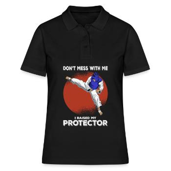 Dicton de combattant MMA - Arts martiaux mixtes - Polo Femme - noir - Devant - Ailine (174cm)