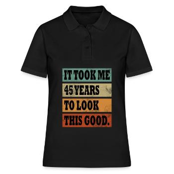 45 ans d’anniversaire Idée cadeau Homme Femme Divers - Polo Femme - noir - Devant - Ailine (174cm)
