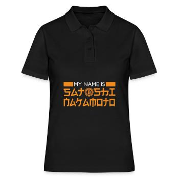 bitcoin original satoshi nakamoto Geschenk - Frauen Polo Shirt - Schwarz - Vorne - Ailine (174cm)