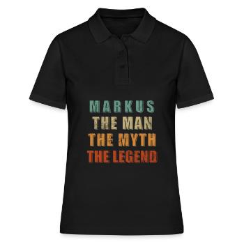 Markus Nom Prénom Anniversaire - Polo Femme - noir - Devant - Ailine (174cm)